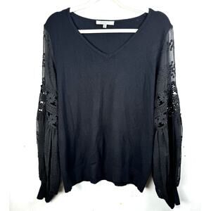 Sioni Milano Bohemian Dark Feminine Hippie Whimsygoth Fairy Crochet Lace Top L